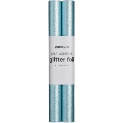 Panduro Hobby Självhäftande glitterpapper ljusblå, 2 rullar à 25×100 cm | Glitterpapper