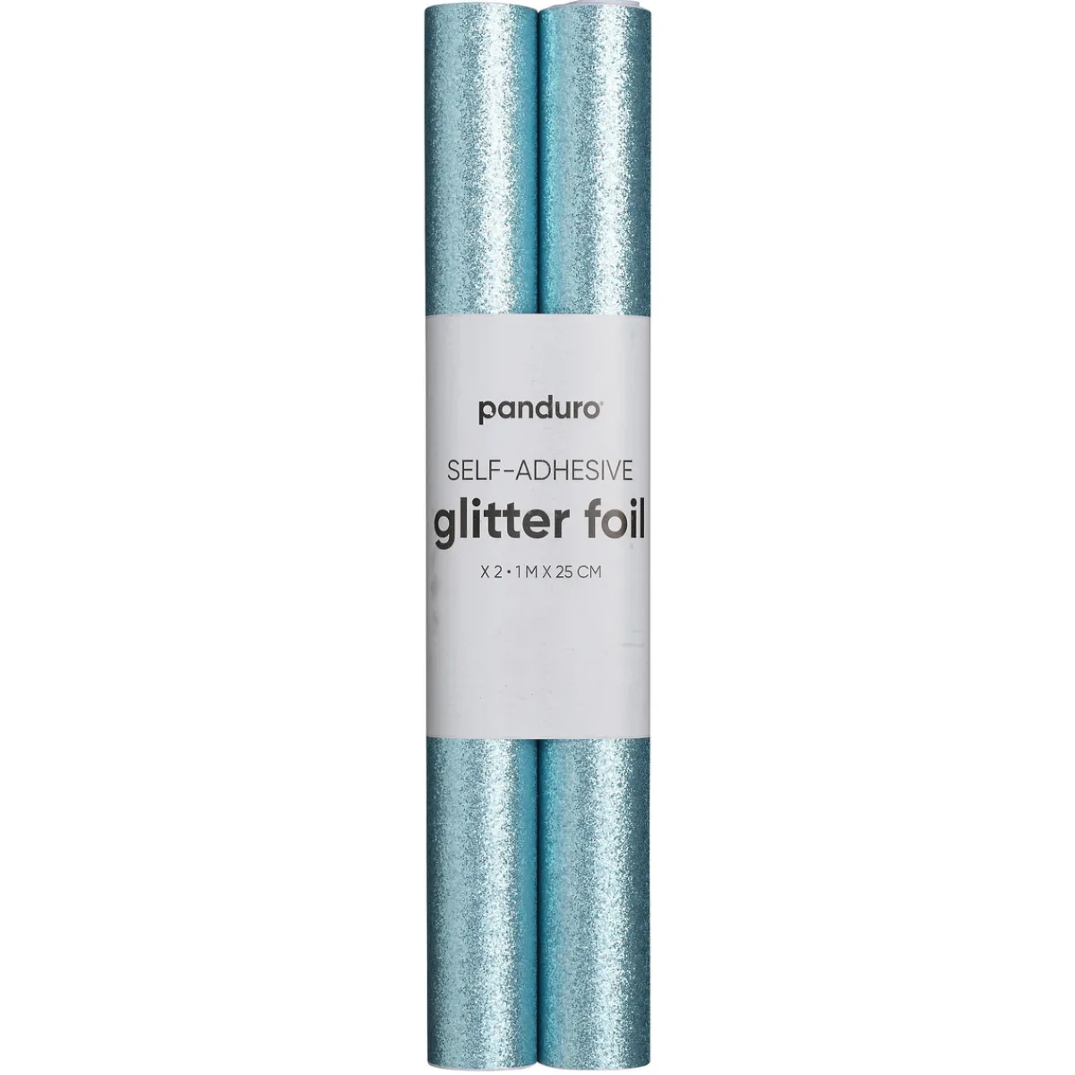Panduro Hobby Självhäftande glitterpapper ljusblå, 2 rullar à 25×100 cm | Glitterpapper