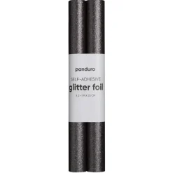 Panduro Hobby Självhäftande glitterpapper svart, 2 rullar à 25×100 cm