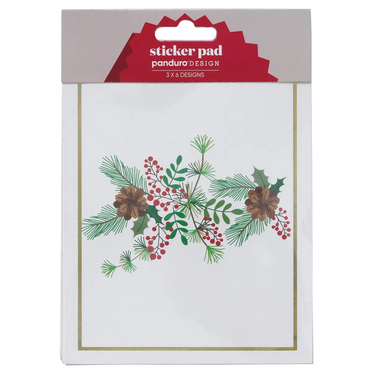 Panduro Design Självhäftande juletiketter, block à 12×15 cm, 18 ark med stora stickers | Etiketter
