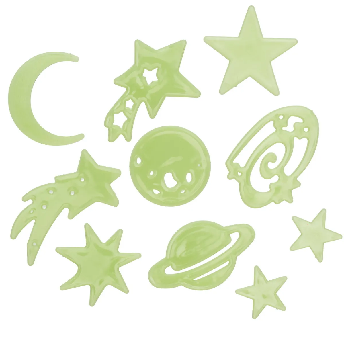 Barn Panduro Hobby Självlysande glow in the dark figurer, 25 st. Rymd-tema + 24 limkuddar