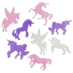 Panduro Hobby Självlysande glow in the dark figurer, 17 st. Enhörningar + 24 limkuddar | Barn Barnstickers