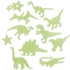 Panduro Hobby Självlysande glow in the dark figurer, 25 st. Dinosaurier + 24 limkuddar | Barn Barnstickers