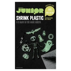 Panduro Hobby Självlysande glow in the dark krympplast – 5 ark A5 (148x210 mm) | Barn Krympplast