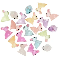 Panduro Hobby Självlysande kaniner, lys upp påskpyssel och påskdekorationer! 20 st. 1,5×2×2 cm | Dekorägg & Tillbehör