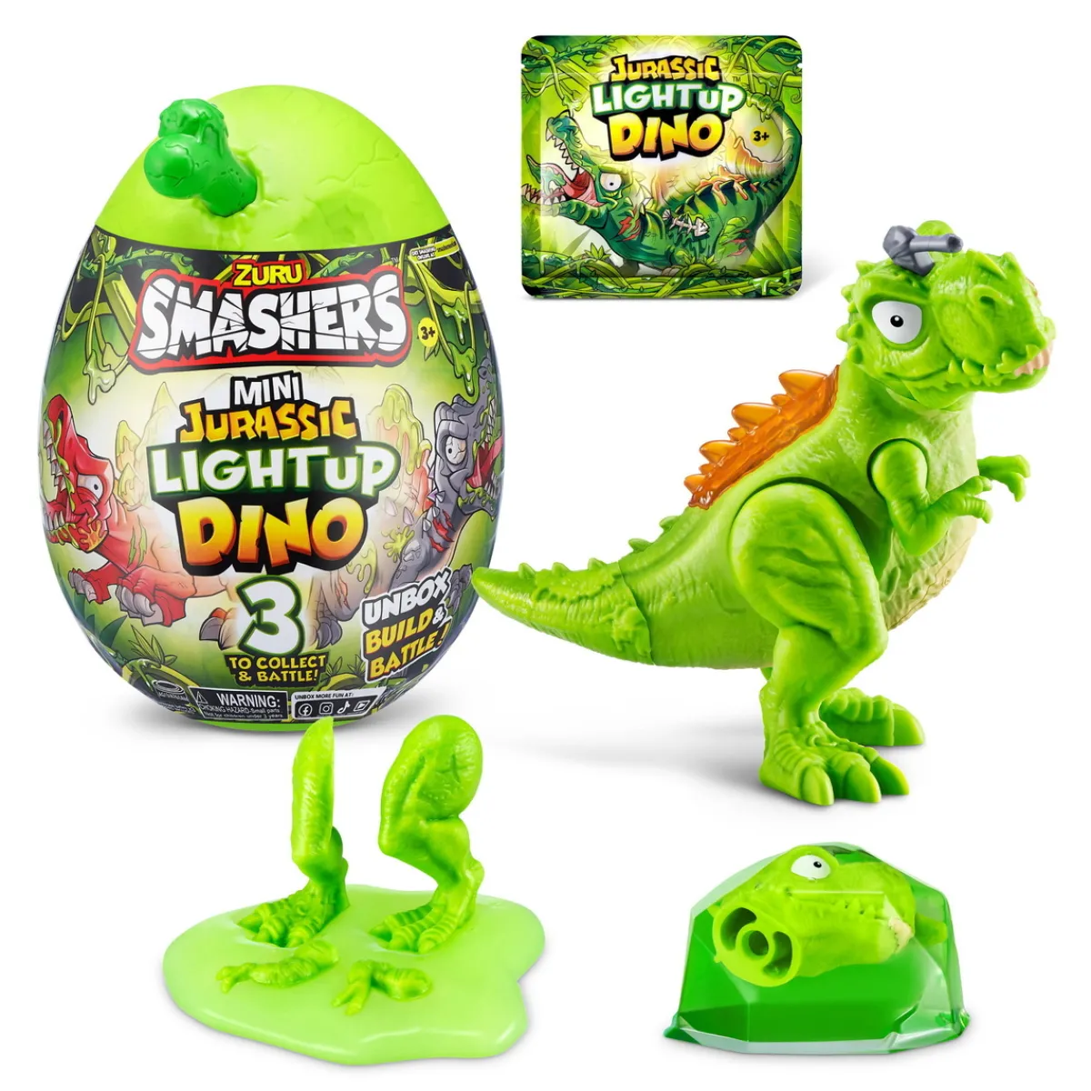Zuru Smashers Mini Jurassic Light-Up Dino – samla alla 3 | Barn Övrig Lek