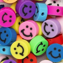 Barn Panduro Hobby Smileypärlor av lera, ca 100 st. färgglada och detaljrika pärlor, ca Ø1 cm