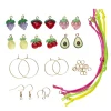 Panduro Jewellery Smyckekit med sött frukt-tema – 3 par örhängen, 3 armband & 12 färgglada charms | Grundsatser & Startkit
