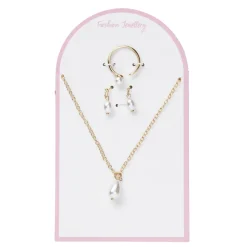 Panduro Jewellery Smyckeset med guldigt pärl-tema, örhängen, ring & halsband