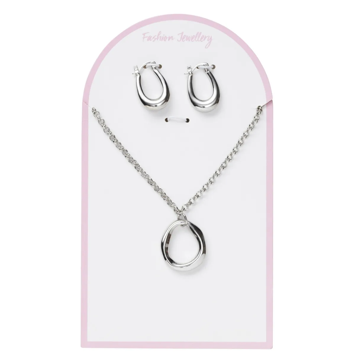 Panduro Jewellery Smyckeset silvrigt ring-tema, örhängen och halsband