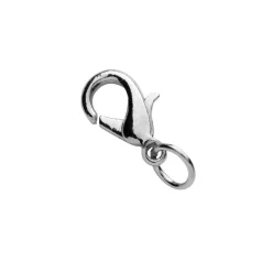 Panduro Jewellery Smyckeslås karbin med ringögla – 12 mm, silverfärgade, 10 st. lås med ringöglor