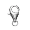 Panduro Jewellery Smyckeslås karbin med ringögla, längd 11 mm – mässing pläterad med 925 sterling silver, 1 st.