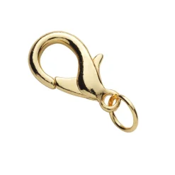 Panduro Jewellery Smyckeslås karbin med ringögla – 18 mm, guldfärgade, 5 st. lås med ringöglor | Lås