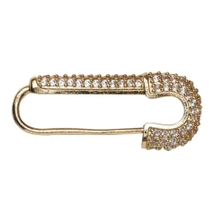 Panduro Jewellery Smyckeslås säkerhetsnål med strassstenar guldfärgad 26x10 mm