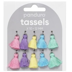 Panduro Jewellery Smycketofsar, tassels för smycken 12 mm färgmix 10 st | Tofsar