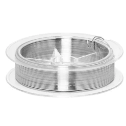 Panduro Jewellery Smycketråd av metall, silverfärgad. Tjocklek 0,6 mm, längd 30 meter | Metalltråd