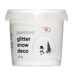Panduro Hobby Snöpulver med glitter, få julpyntet att snöigt och glittrande. 40 gram
