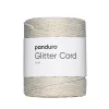 Panduro Hobby Snöre med glitter, 70 m creme med guldglitter. Ø3 mm | Snören & Snoddar