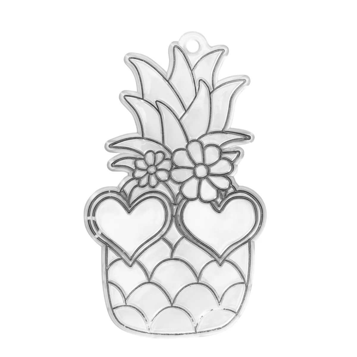 Panduro Hobby Solfångare ananas med hjärtan 6,4×10,4 cm | Barn Fönsterfärg