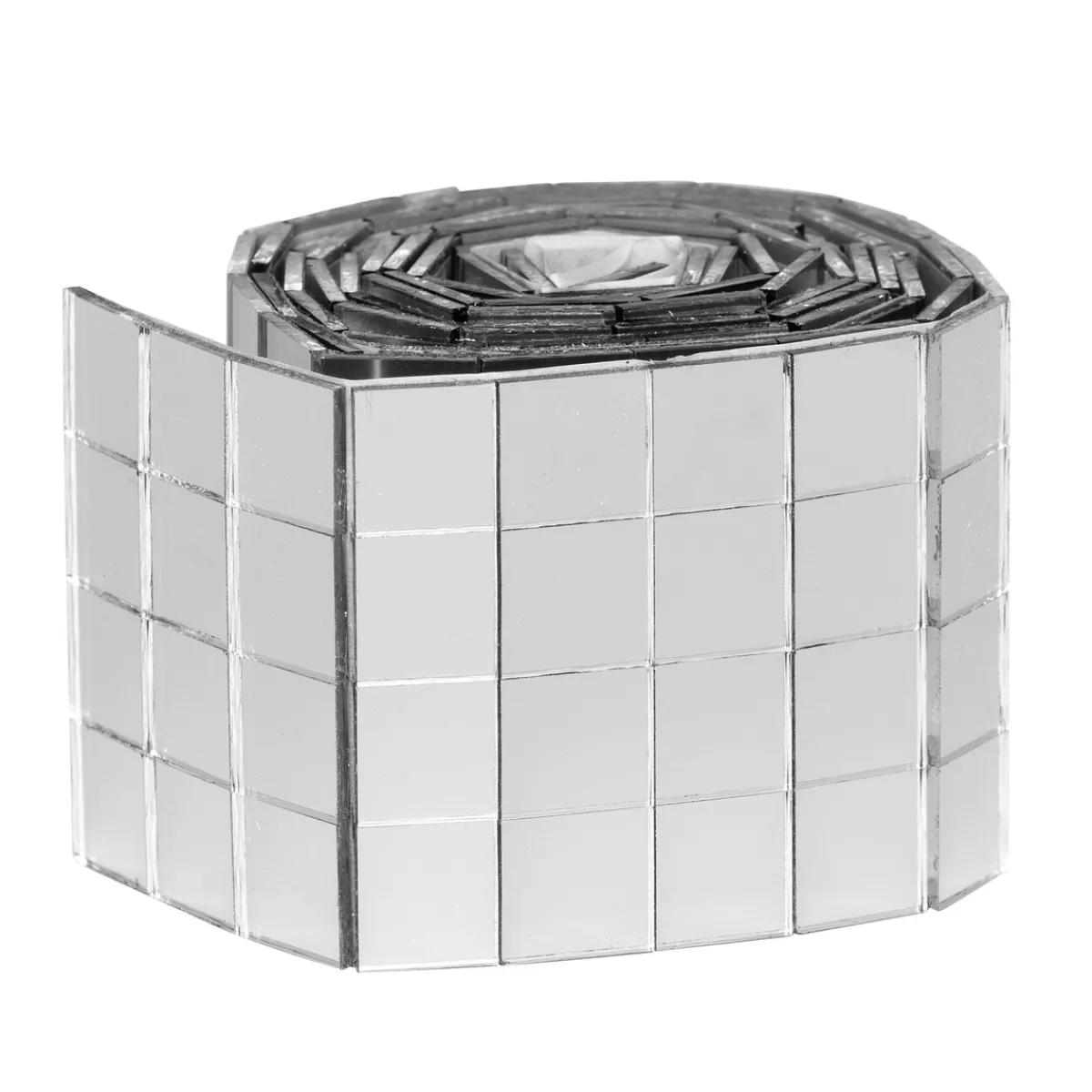 Panduro Hobby Spegelmosaik av silvrigt glas på rulle, självhäftande, 400 st. 10×10 mm rutor | Dekorstenar