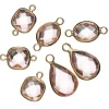 Panduro Jewellery 7 st. hängen med facetterat glas – rosa | Glashängen