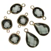 Panduro Jewellery 7 st. hängen med facetterat glas – svart | Glashängen