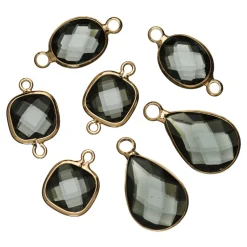 Panduro Jewellery 7 st. hängen med facetterat glas – svart | Glashängen