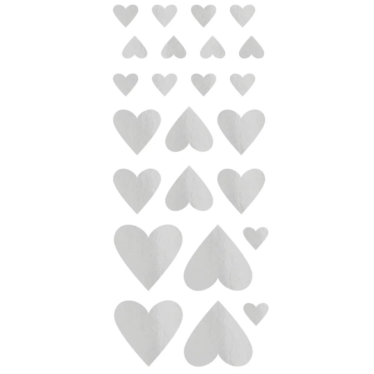 Panduro Design Stickers 4 ark hjärtan silver | Pappersstickers
