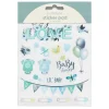 Panduro Hobby Stickersblock 16 ark Baby Blue – blått baby-tema. 2×8 designer