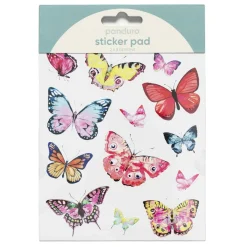 Panduro Hobby Stickersblock 16 ark Butterflies & Happy thoughts – vackra fjärilar och glada budskap. 2×8 designer