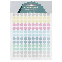 Panduro Design Stickersblock 16 ark Pastel Dots – massor av pastellprickar. 8×2 designer . | Pappersstickers