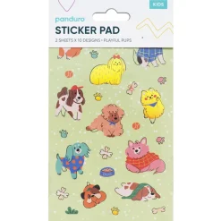 Panduro Hobby Stickersblock Hundar – 2×10 designer, totalt 20 ark klistermärken med massor av hundar! 10×18 cm | Barn Barnstickers
