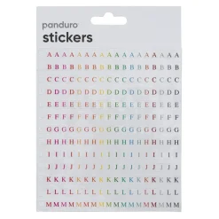 Panduro Hobby Stickers bokstäver, 494 små färgglada A-Z (19 av var) på 6×6 mm klistermärken