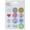 Panduro Design Stickers, hälsningar, tack & gratulationer, 3 ark med totalt 36 klistermärken | Pappersstickers