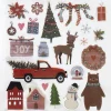 Panduro Hobby Stickers Jul, klistermärken klassiska julmotiv i rött, grönt och silver, 13×12 cm ark | Plaststickers
