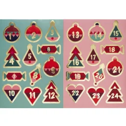 Panduro Design Stickers Jul, 24 klistermärken med massor av guldmetallic, siffrorna 1–24. 2 st. 15×21 cm ark | Pappersstickers