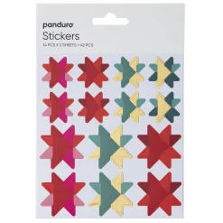 Panduro Design Stickers Jul,vikstjärnor, 3 ark med totalt 42 klistermärken