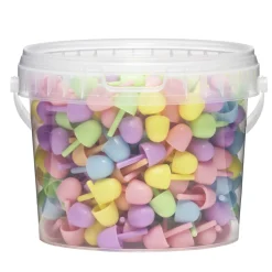 Barn Panduro Iron Beads Stiftpärlor 350 st. Ø13 mm, hink med mosaikpärlor i pastellfärger
