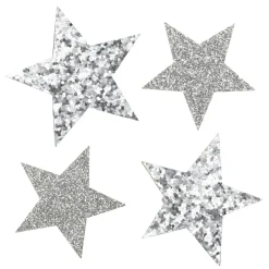 Panduro Hobby Stjärnor m glitter 36st silver | Filtdekor