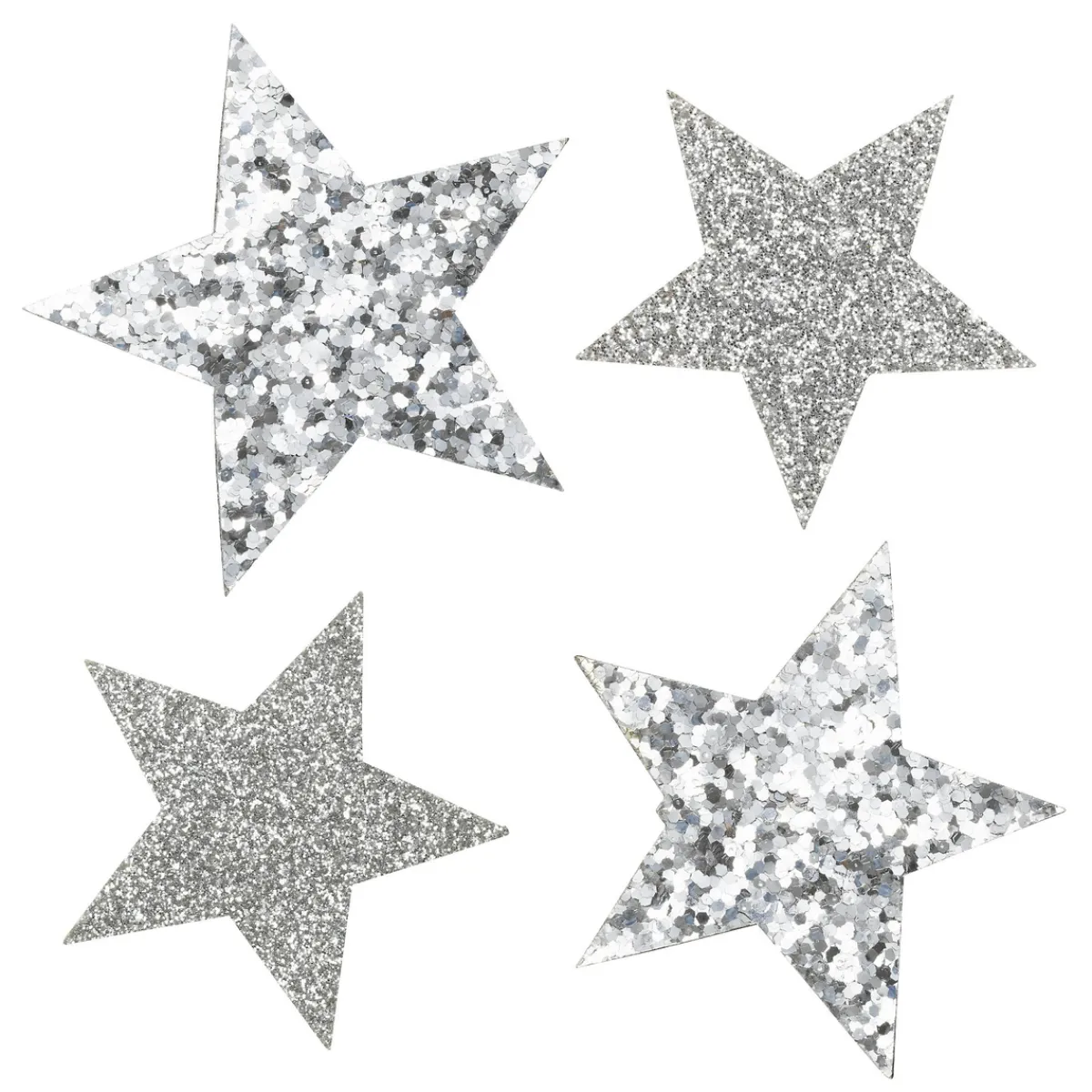 Panduro Hobby Stjärnor m glitter 36st silver | Filtdekor