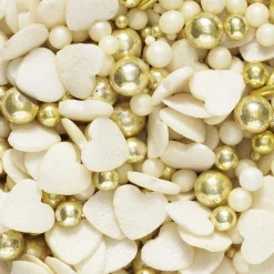 Panduro Hobby Strösselmix 40g Guld – små & stora guldkulor och ljusa hjärtan