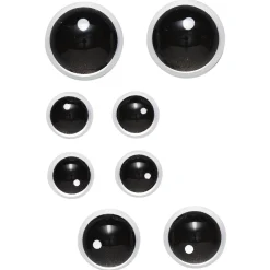 Panduro Hobby 8 st. svarta ögon av glas | Ögon & Näsor