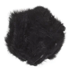 Panduro Hobby Svarta fluffiga fjädrar från kalkon, längd 5–10 cm, ca 70 stycken