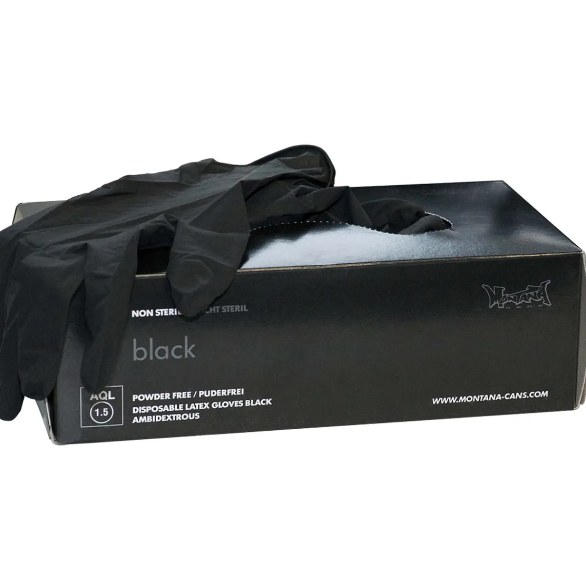 MONTANA Svarta latex handskar 100 st / 50 par – Storlek large