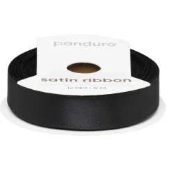 Panduro Hobby Svart satinband – 12 mm brett och 8 meter långt