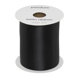 Panduro Hobby Svart satinband – 73 mm brett och 5 meter långt | Satinband