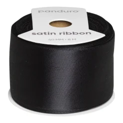 Panduro Hobby Svart satinband – 40 mm brett och 8 meter långt