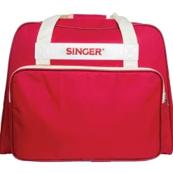Singer Symaskinsväska Retro, röd väska för symaskiner, 46×26×33 cm