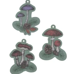 Panduro Design Tags med svampar, 9 st. i 3 olika desginer. Längd 9,5 cm, 240 g/m² | Tags