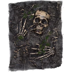 Panduro Hobby Textilduk med skelett och dödskalle för halloweendukning ca 38×53 cm